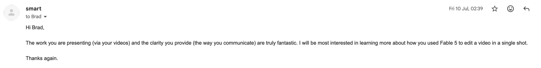Newsletter reply from a subscriber